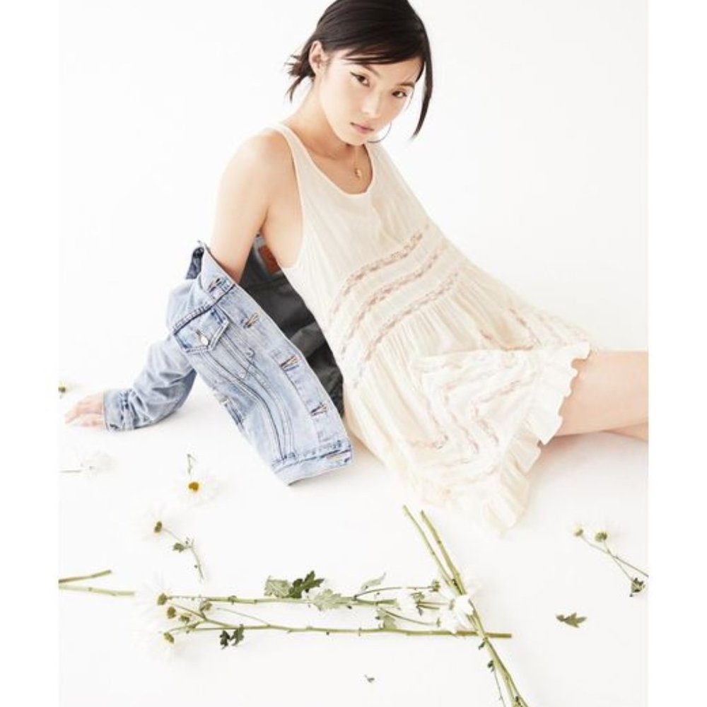 Free People  Women's White Voile And Lace Trapeze
